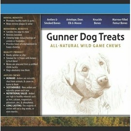 Gunner Dog Treats Smoked Wild Game Bones for Small Dogs - Heavy Pound