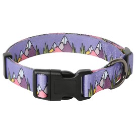 HEELE Dog Collar, Adjustable Soft Dog Collar for Small Medium Large Dogs,Floral Patterned Puppy Collars with Quick Release Buckle M Length 13.39''-20.87''