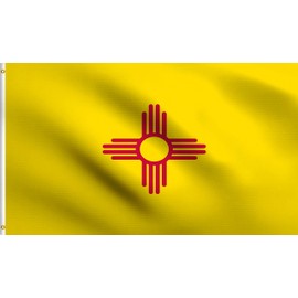 DMSE New Mexico State Flag 3X5 Ft Foot 100% Polyester 100D Flag UV Resistant (3' X 5' Ft Foot)