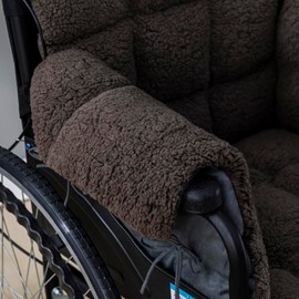 STONECREST Wheelchair Cushions, Supports Coccyx & Back, Sherpa Cover, Stay in Place, Fits 18" Wheelchair (Dark Grey)