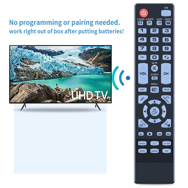 Universal Replacement Remote Control fit for Element TV ELEFW195 ELEFT222