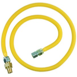 BrassCraft CSSC45E-60 P 1/2-Inch MIP EFV x 1/2-Inch FIP x 60-Inch Safety+PLUS Gas Appliance Connector, 5/8-Inch, OD 93,200 BTU