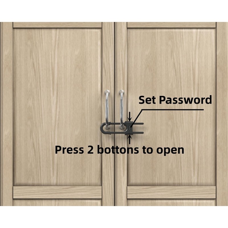 4 PACK Child Proof Sliding Cabinet Door Code Locks Baby