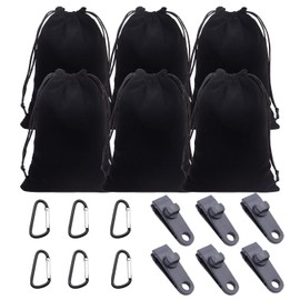 Srvauyea 6 Stück Tragbare Gewichtstasche für Pavillon-Vorhänge im Freien, 6 Gewichtstaschen, 6 Karabiner, 6 Clips, Sandsack Beschwerung, Geeignet zum Befestigen von Außenvorhängen, Zelten, Tischdecken