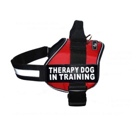 Therapy Dog in Training Nylon Dog Vest Harness. Purchase Comes with 2 Reflective Therapy Dog in Training pathces. Please Measure Your Dog Before Ordering (Girth 24-31", Red)