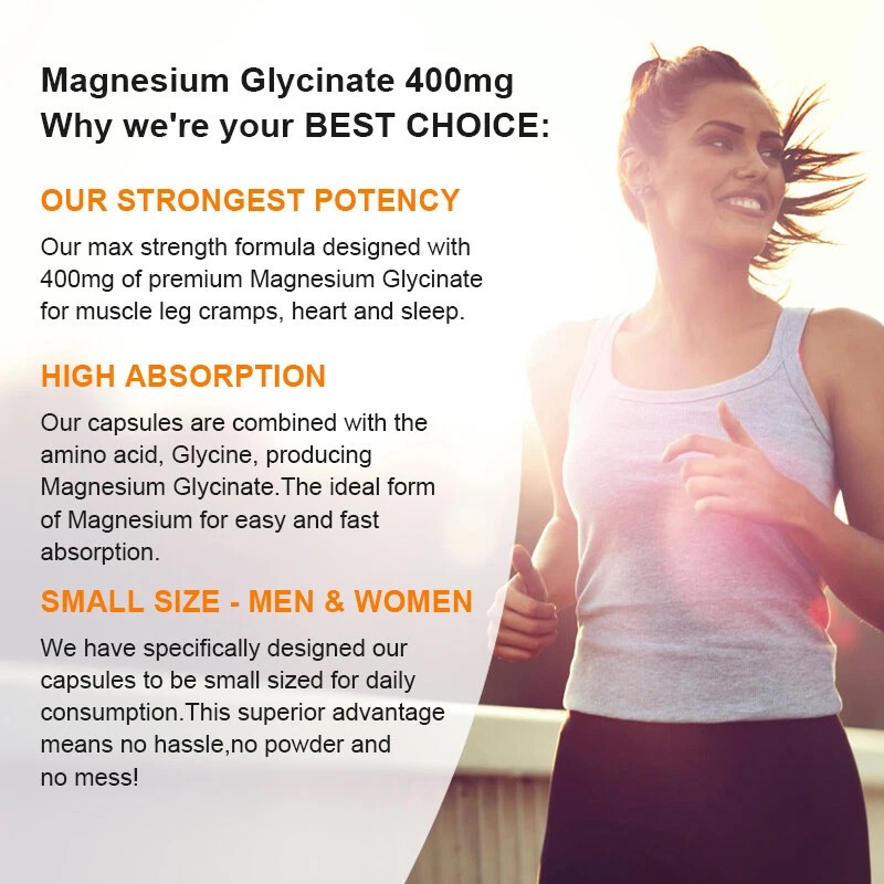 MENXI 4Pack Magnesium Glycinate High Absorption,Imp