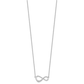 White Ice QW399-16 16 in. Sterling Silver Diamond Infinity Symbol Necklace - Polished