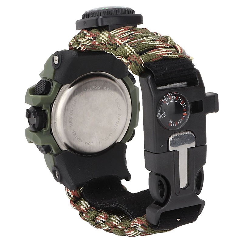 Outdoor Sports Multifunctional Survival Watch Travel Hiking Camping Rescue Paracord