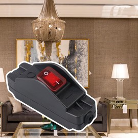 Yibuy IP65 16A 220V On/Off Tomato Color Button Inline Cord Switch for Electrical Appliances Black