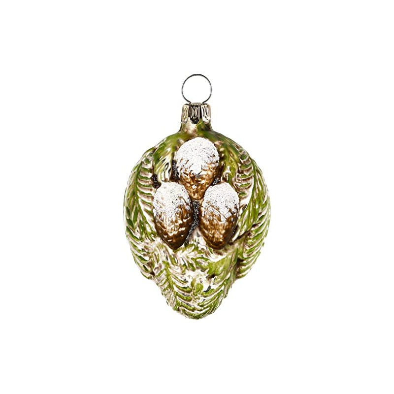 Glass 'Branches with 3 Large Pine Cones' Patinated