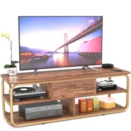 INMISS Universal TV Stand Media Cabinet with 5 Storage Shelves for Flat Screen TV - Television Stands TV Console Table - Coffee Table Home Entertainment Center for Living Room Bedroom Office, 47.3"