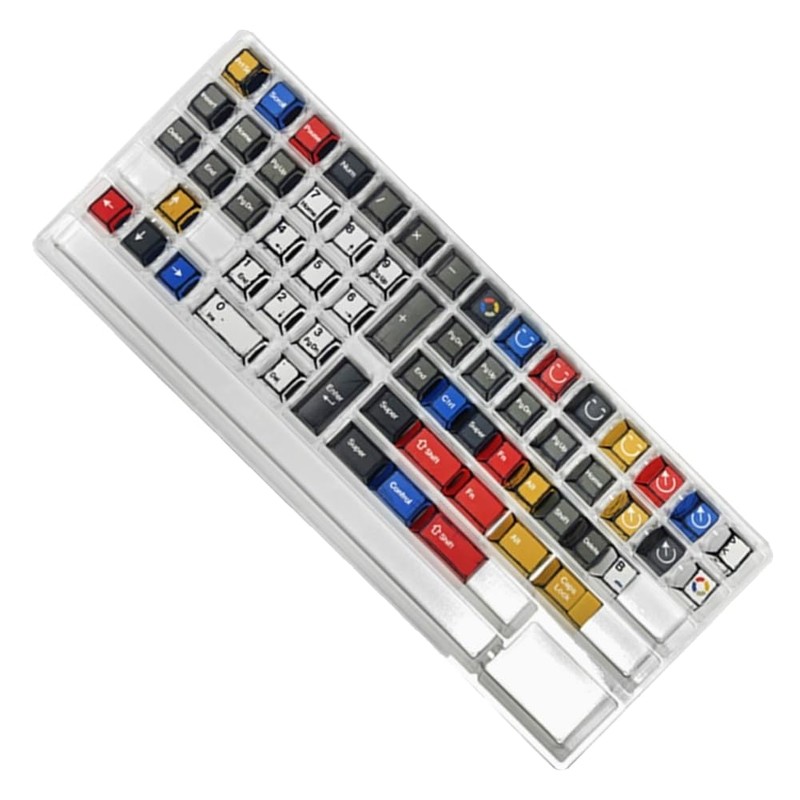 Doxiuyo Comic Style Colorful Mixed Light Keycaps Machine Keycap Decoration