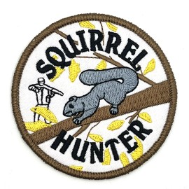 Blank Squirrel Hunter Outdoors Hunting Gun Patch Cap Hat Iron On Vintage Retro Style