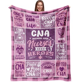 CNA Appreciation Week Gifts for Women Blanket 60"x 50", Appreciation Gifts for CNA Week, Certified Nursing Assistant Graduation Gift Ideas, CNAs Week Presents Bulk 2025, Presents for CNA Nurses