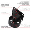 FactorDuty 4 All Black Metal Swivel Plate Caster Wheels w/Brake