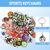 50Pack Sports Keychains Bulk,DIY Cute Keychain Charms,Ball Backpack Charms for