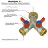 Y-splitter, 2-way with Shut-Off Valves, Two Inlet Hose Connector, 2