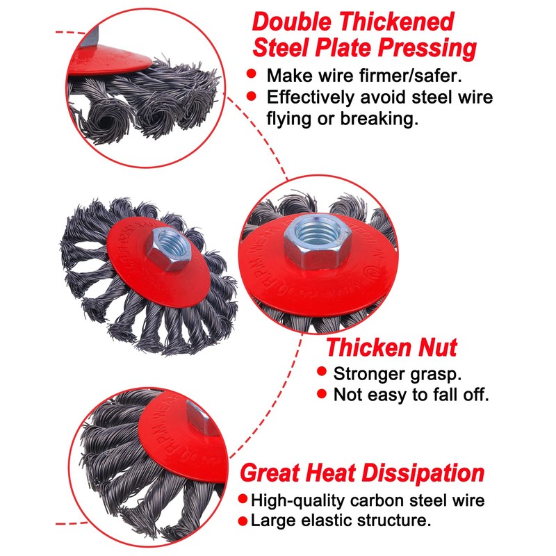 Rocaris 6 Pack Wire Wheel Cup Brush, 3 & 4