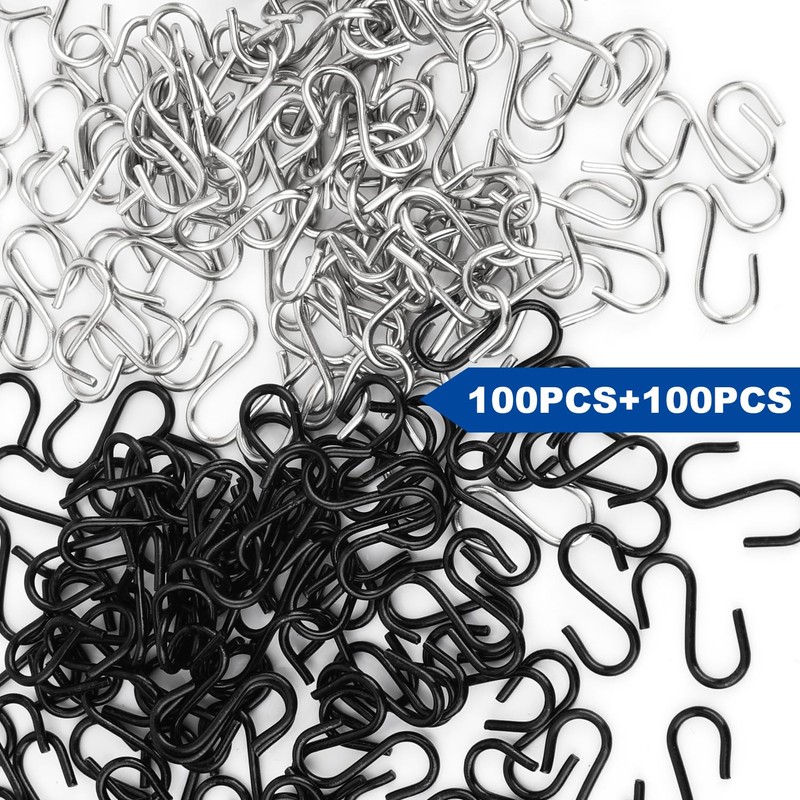 Gosknor Pack of 200 Mini S Hooks for Hanging, 1.3