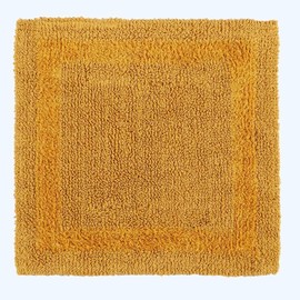 Homescapes Premium Shower Mat, Mustard Yellow, 50 x 50 cm with Reversible Design, Small Cotton Bath Mat