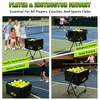 Jacgood Tennis Ball Hopper Cart with 4 Wheels，Foldable Large Capacity