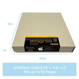 Lineco Archival Tan 3-Ring Binder Preservation Album Box. Unique Design to Store, Protect, Organize Photos, Art, Photography, Crafts. Acid Free & Lignin Free.
