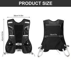 Running Vest for Men and Women, Breathable & Reflective Hydration Backpack, Hydration Backpack for Running and Jogging, Hydration Vest Running with 6 Pockets for Runs, Cycling, Trails, Marathons