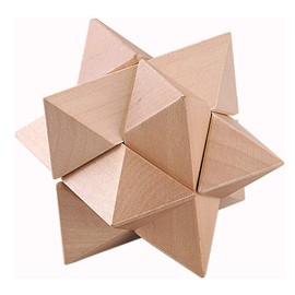 MINGZE 3D Wooden The North Star, Brain Teaser Puzzle Intelligence Toy Chinese Game 3D IQ Puzzle for Kids Adults Challenge Your Logical Thinking, and Decoration (wood)