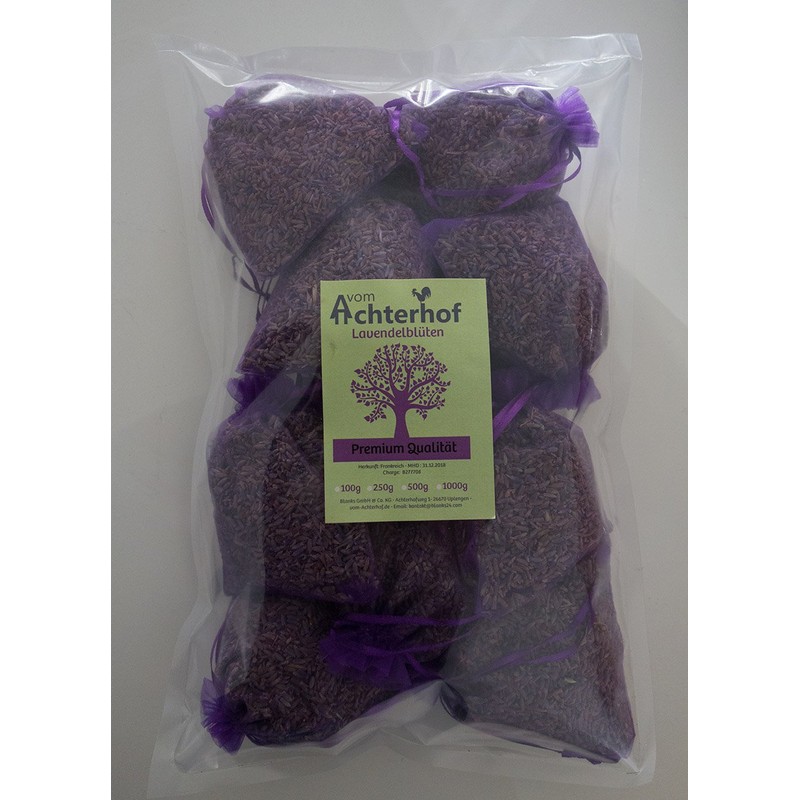 vom-Achterhof 20 Lavender Sachets 400 g Fresh French Lavender Blossoms