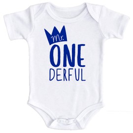 Olive Loves Apple Mr One-Derful Baby Boys 1st Birthday Outfit First Birthday Bodysuit for Boys 1st Birthday Mr. Onederful Royal Blue