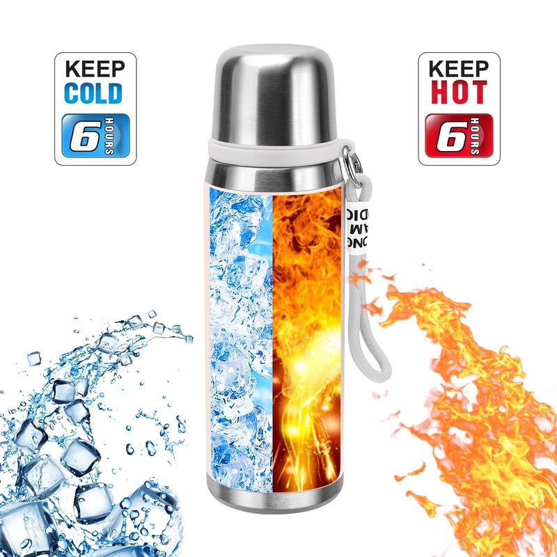 Stainless Steel Flask with Cup 700ml/23.6oz Vacuum Insulated Thermo Bottle