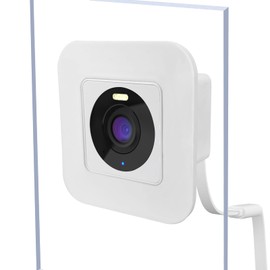 2 Pack Window Mount fits for Wyze Cam OG Camera,Self Adhesive Camera Holder Attach to Single Pane Glass Wall , Monitoring Outdoor Through The Insides Window of House, Car,Office and Workshop,White