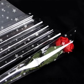 5m*80cm Star Cellophane Wrapping Paper Sheet,Topeedy Clear Plastic Cellophane Wrapper for Hampers Bouquet Anniversary Wedding Birthday Gift (Supplied in a Folded Sheet)-star