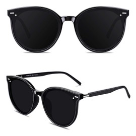 GQUEEN Classic Retro Round Polarized Sunglasses Women Vintage Inspired Oversized Shades