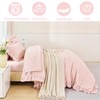 ANGIYUIN 5 Pieces Blush Pink Ruffled Comforter Sets Full Farmhouse