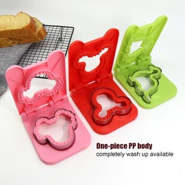 Sandwich Maker Cutter and Sealer Sandwich Press Cookie Cutter Set, Cartoon Bread Pastry Cutting Molds Mickey Dinosaur for Kids Set of 3 PC
