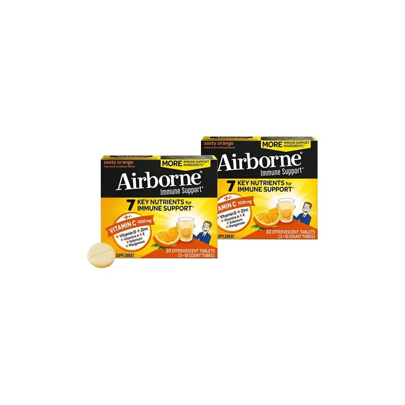 Airborne Vitamina 1000mg Zinc Tabletas Azúcar