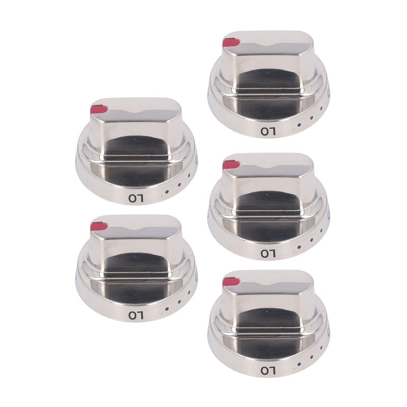 5Pcs Gas Stove Knob Cover Control Dial Knobs Stainless Steel