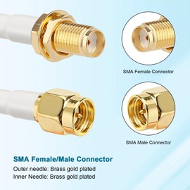 MOOKEERF SMA Extension Cable - 10FT SMA Male to SMA Female Coax Cable Ultra Low-Loss Twin-KMR195 Coaxial Cable Antenna Extension Cable with SMA Connector for 5G Cellular Routers, Gateways, Hotspots