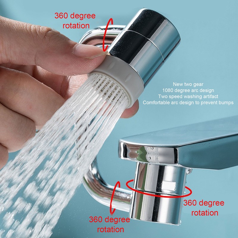 Faucet Extender 1080 Degree Rotary Spatter Proof Creating Oxygen Enriched