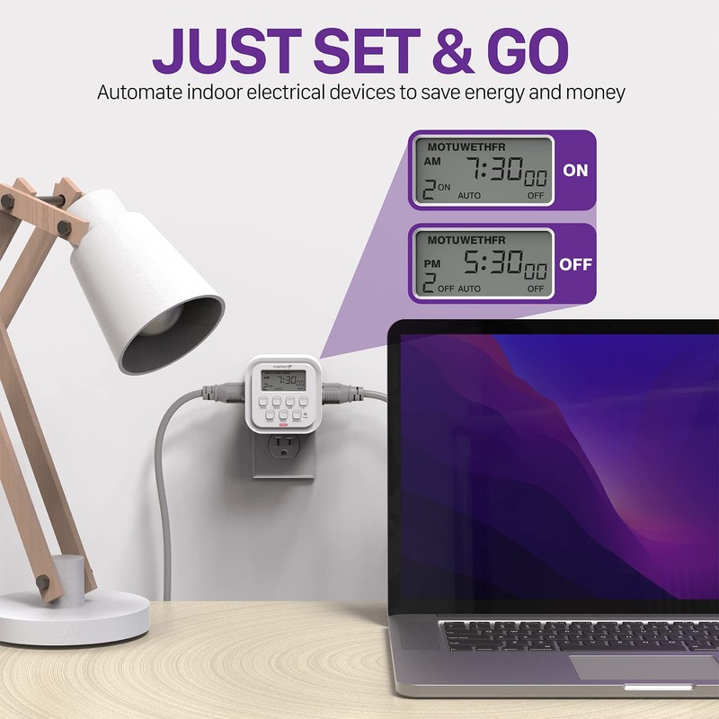 Fosmon 7 Day Digital Timers for Electrical Outlets, Indoor Plug-in