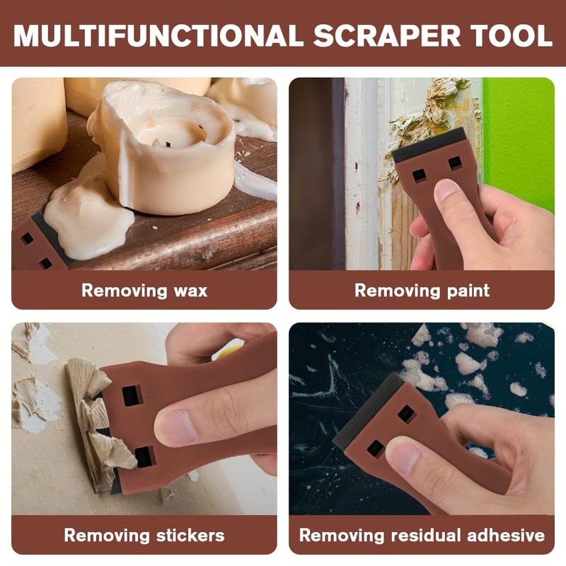 Flintronic Plastic Scraper with 20PCS Plastic Blades, Window Scrapers Ceramic