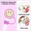 JarThenaAMCS 6PCS Smile Face Straw Covers - Cute Silicone Reusable