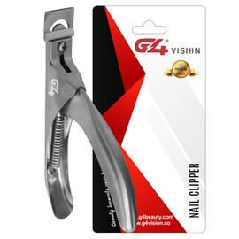 G4 Vision Acrylic Nail Clipper, Acrylic Nail Cutter Fake Nail Clippers False Artificial Nail Clipper Tip Trimmer Art Manicure Tools (Silver Dull)