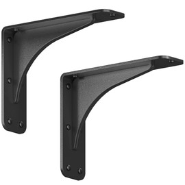Starby Gladiator Series Solid Heavy Duty Welded 500 Lb Low Profile Granite Countertop Support Shelf Brackets Floating Shelf Discrete Slim 500 LB Capacity (2 Pack) (7" x 9" x 2.5")