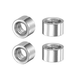 sourcing map Round Weld Nuts, M6 x 10mm x 6mm Weld On Bung Female Nut Threaded - 201 Stainless Steel Insert Weldable 4pcs