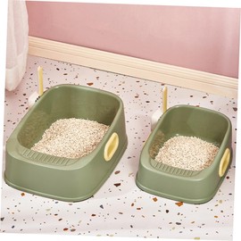Sosoport 1set Semi-Enclosed Cat Toilet Bedpan Anti-Splashing Pet Supply Cat Litter Tray Breathable Design for and Maintain Litter Box