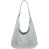 Caspar TL617 Large Women's Vintage Suede Bag, light grey