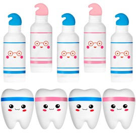 ZHWKMYP 8 Pcs Teeth Stress Ball, Dental Stress Balls for Adults, Slow Rise Tooth Toothpaste Stress Balls Bulk for Party Favors