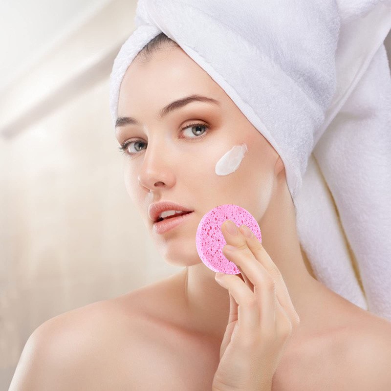10 Pieces Face Wash Sponge, Natural Cellulose Face Cleansing Sponge